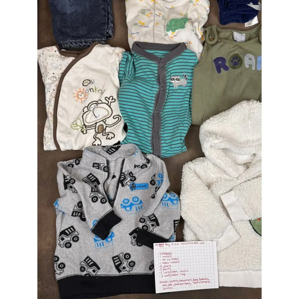 Baby Boy 3-6M Fall/Winter 19-Piece Clothing Lot Carter's Dickies #966